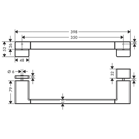 Ручка для двери Hansgrohe AddStoris 41759140 полотенцедержатель, шлифованная бронза