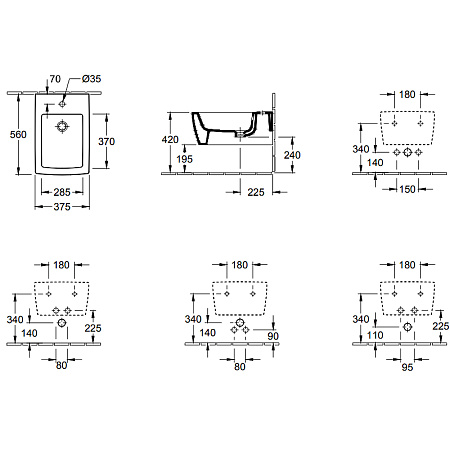 Биде подвесное Villeroy & Boch Memento Plus 443300S5 черное дерево
