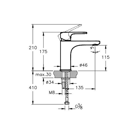 Смеситель VitrA Root Round A4270636EXP для раковины, черный матовый
