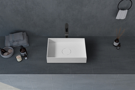 Раковина накладная ABBER Stein AS2621 белый матовый