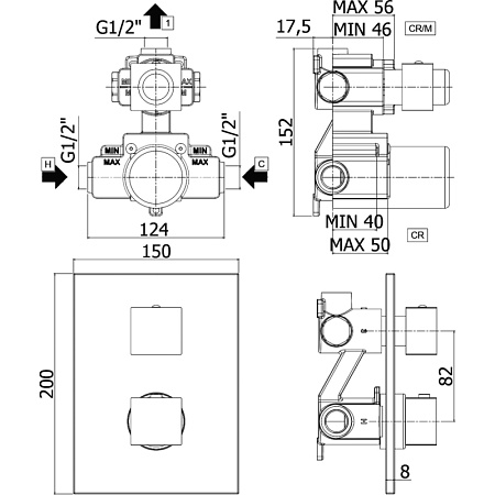 Смеситель Paffoni Elle LEQ519NO/M черный матовый