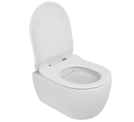 Унитаз подвесной SSWW CT2038V с тонкой крышкой, белый глянцевый