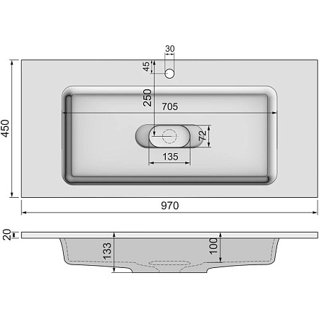 Раковина Jorno Modul Mol.08.100/W 100 белый