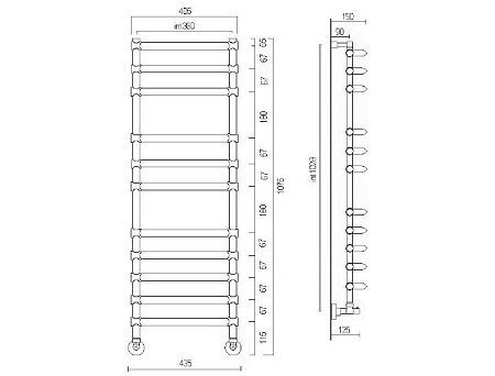 Полотенцесушитель водяной Margaroli Luna 4343711OBN бронза