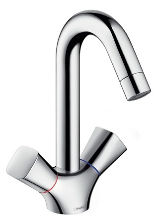 Смеситель Hansgrohe Logis 71222000 для раковины с двумя рукоятками, хром