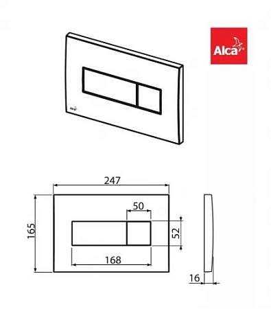 Кнопка смыва AlcaPlast ALCA M371 хром глянцевый