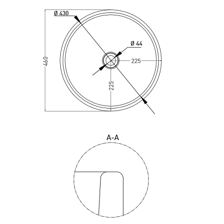 Раковина Salini Armonia 04 130118G 46 белый глянцевый