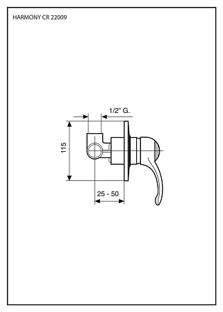 Смеситель Emmevi Harmony 22009CO для душа, хром/золото