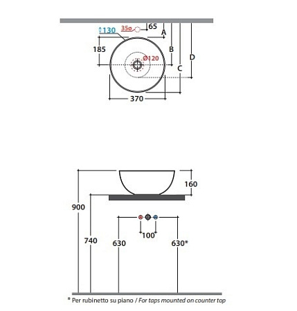 Раковина Globo T-Edge B6T37.BI*0 37 белый