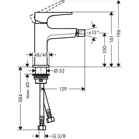 Смеситель Hansgrohe Metropol 32520670 для биде, черный матовый