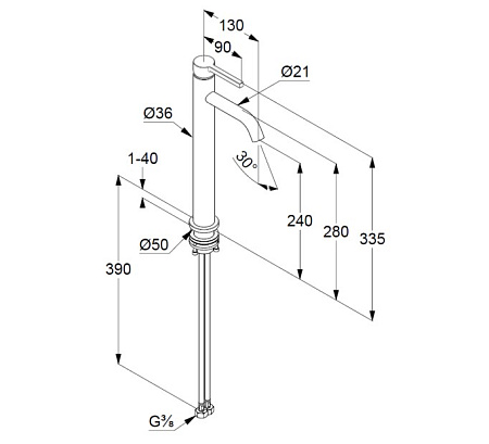 Смеситель Kludi Nova Fonte 202983915 для раковины, черный матовый