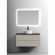 Мебель для ванной со столешницей Sancos Snob T 100 SNT100CE+TT100A1X Beige Soft/Black Sky