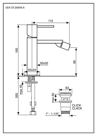 Смеситель Emmevi Gea 26004LACR для биде, хром