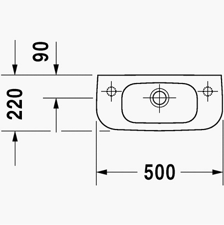 Раковина Duravit D-Code 07065000002 50 без отверстия для смесителя
