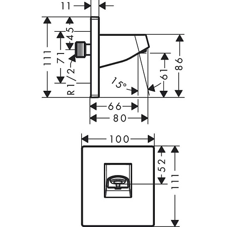 Кронштейн для верхнего душа Hansgrohe Pulsify 24139700 белый матовый
