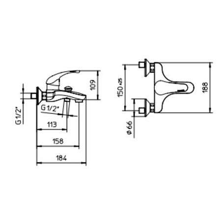 Смеситель Palazzani Capri 35101510 для ванны с душем