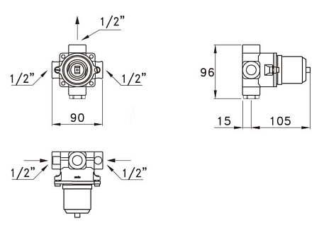 Скрытая монтажная часть Stella UN 01400 0000  для смесителя