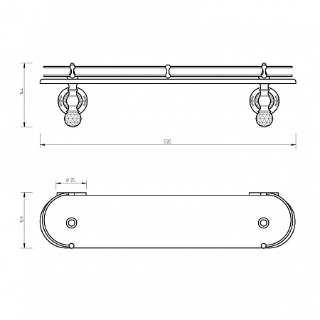 Полка Migliore Cristalia 16839 золото/swarovski