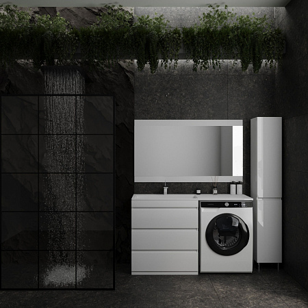 Тумба под раковину напольная El Fante Даллас 140 3 ящика, пленка, белый