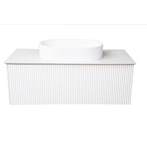 Тумба с раковиной La Fenice Terra FNC-01-TER-B-100 Bianco, столешница Gray Structural