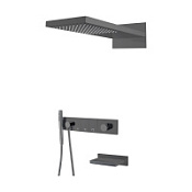 Душевой комплект Boheme Zodiac 132-2-SGM для душа, с изливом, оружейная сталь глянцевая