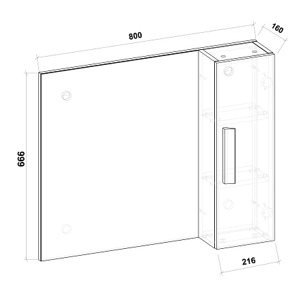 Шкаф-зеркало Grossman Нео 208024 80 белый