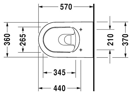 Чаша для унитаза подвесного Duravit ME by Starck 2528090000