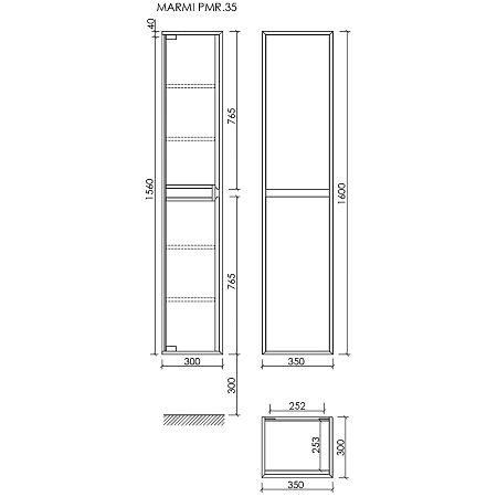 Шкаф-пенал Sancos Marmi PMR35ECH 35 дуб чарльстон