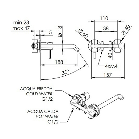 Смеситель Remer X Style INOX SSX15PL для раковины, нержавеющая сталь