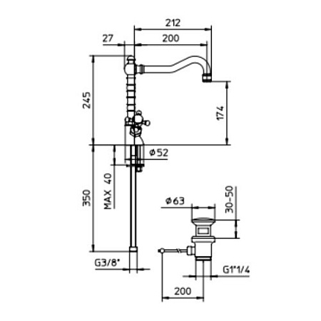 Смеситель Palazzani Adams Color 52324251 для раковины медь