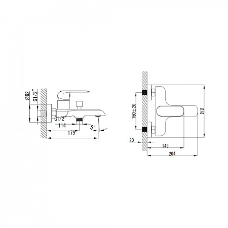 Смеситель Bien Due BB01006402 для ванны, хром/белый