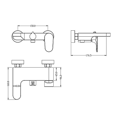 Смеситель Boheme Spectre 453-CR для ванны с душем, хром