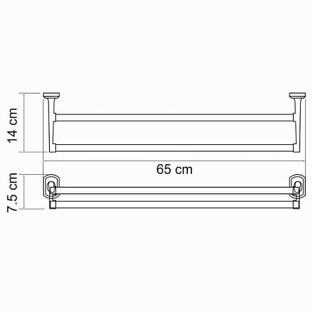 Полотенцедержатель WasserKRAFT Oder K-3040 двойной, хром