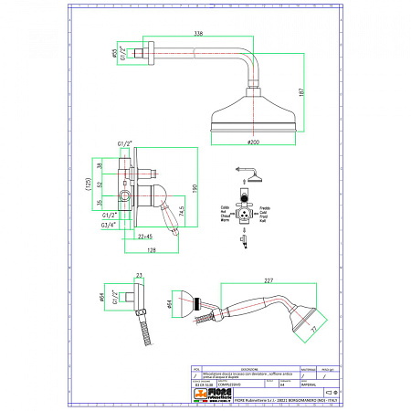 Душевой комплект Fiore Imperiale 83OO5138 золото