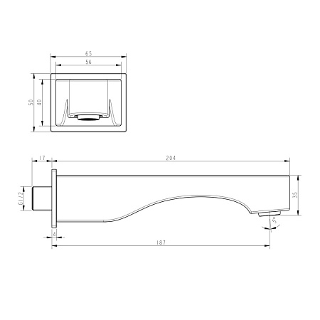 Излив Lemark LM7281BL для ванны, черный