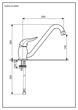 Смеситель Emmevi Duka 44007BR для кухонной мойки, бронза