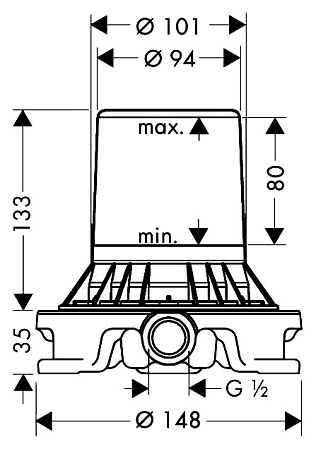Cкрытая монтажная часть Axor Starck 10452180 для смесителя скрытого монтажа