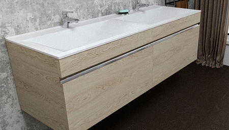 Тумба с раковиной Velvex Pulsus 140 дуб сонома