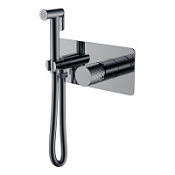 Гигиенический душ со смесителем Boheme Stick 127-SGM для биде, ручка Diamond, оружейная сталь глянец