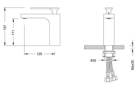Смеситель для раковины Timo Torne 4361/17F золото матовое