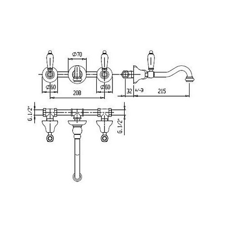 Смеситель Cezares First FIRST-BLS1-03/24-Bi для раковины
