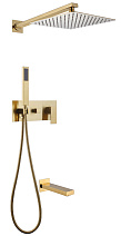 Душевая система ABBER Daheim AF8217G скрытого монтажа с изливом, золото матовое Душевая система ABBER Daheim AF8217G скрытого монтажа с изливом, золото матовое