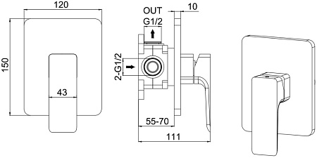 Смеситель Allen Brau Infinity 5.21015-00 для душа, хром