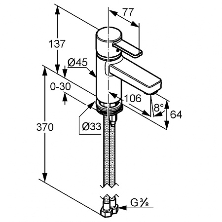 Смеситель Kludi Zenta 382510575 для раковины, хром