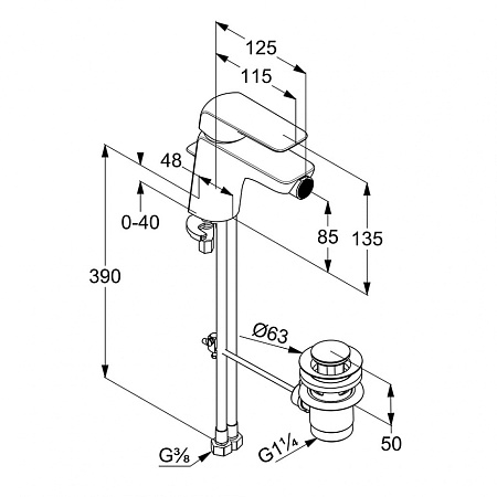 Смеситель Kludi Ameo 412160575 для биде, хром