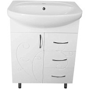 Тумба под раковину Style Line Эко Фьюжн 65 корзина для белья, белый