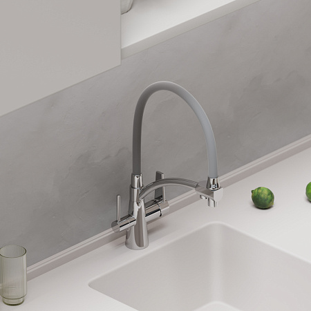 Смеситель для кухонной мойки Sancos Eri SC4001CH хром/серый