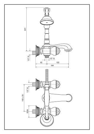 Смеситель Emmevi The One 98011VSWBR для ванны с душем, бронза