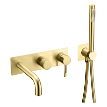 Смеситель Boheme Uno 464-3-G для ванны с душем, золото Смеситель Boheme Uno 464-3-G для ванны с душем, золото