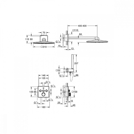 Душевой комплект Grohe Grohtherm Rainshower 310 34706000